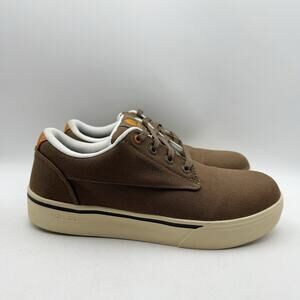 Volcom Mens True EH Comp Toe Shoes US 8 Wide Brown Tan Leather EUC